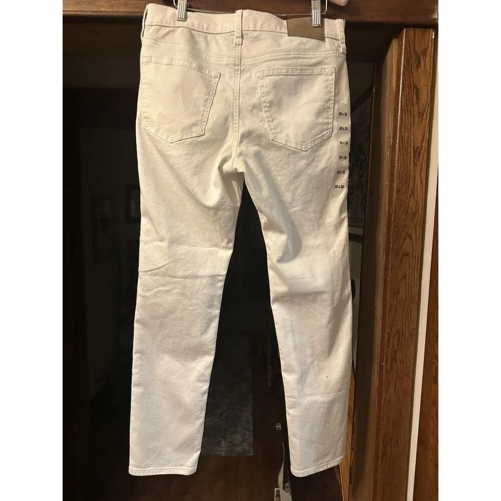 Express Men’s Skinny Fit White Denim Jeans Stretch 5-Pocket Solid